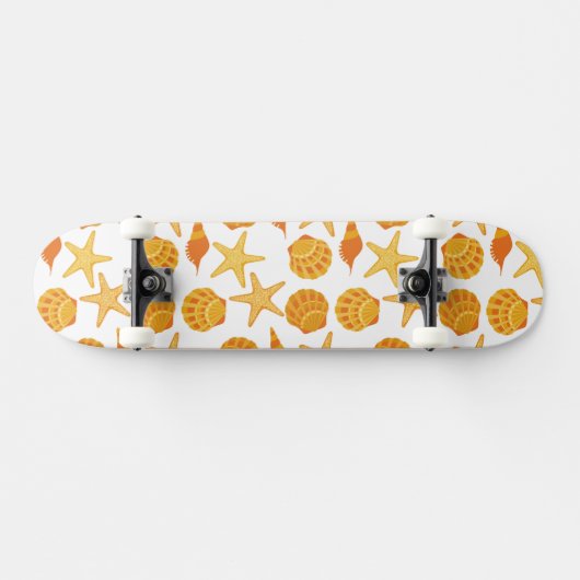 Oranje balkpatroon skateboard (Horizontaal)