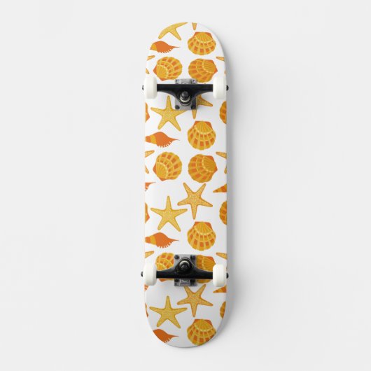 Oranje balkpatroon skateboard (Voorkant)