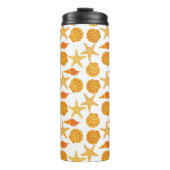 Oranje balkpatroon thermosbeker (Voorkant)