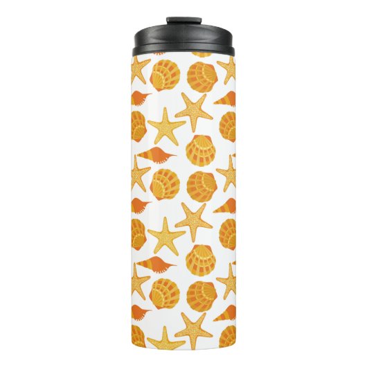 Oranje balkpatroon thermosbeker (Voorkant)