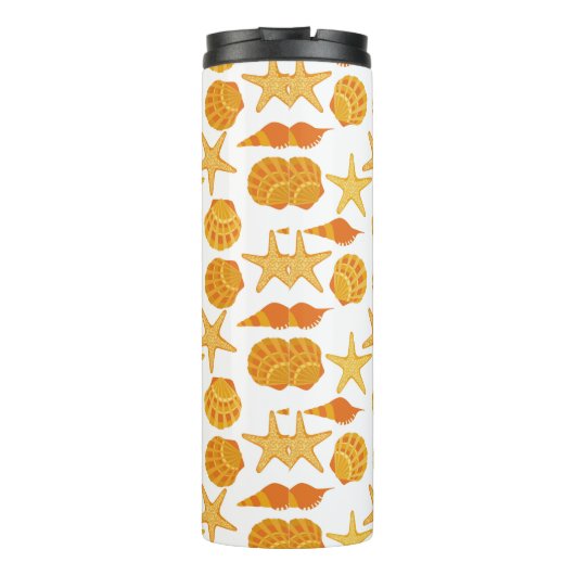 Oranje balkpatroon thermosbeker (Achterkant)