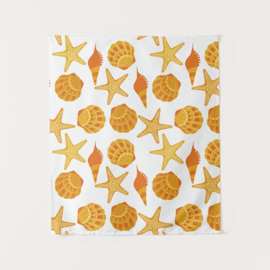 Oranje balkpatroon wandkleed (Voorkant)