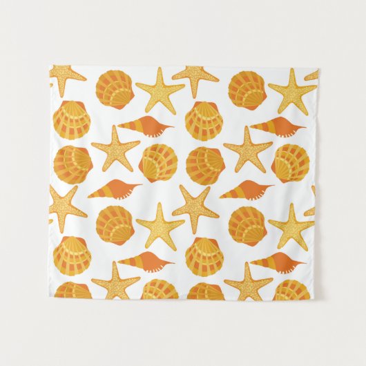 Oranje balkpatroon wandkleed (Voorkant (horizontaal))