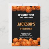 Oranje ballen met zwarte achtergrond Basketball Kaart (Voorkant)