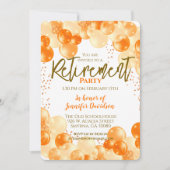 Oranje ballon voor pensionering kaart (Voorkant)