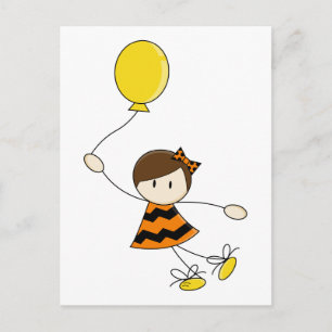 Oranje ballonmeisje Briefkaart