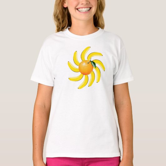 Oranje bananen t-shirt (Voorkant)
