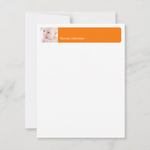 Oranje band moderne foto bedankt platte briefkaart