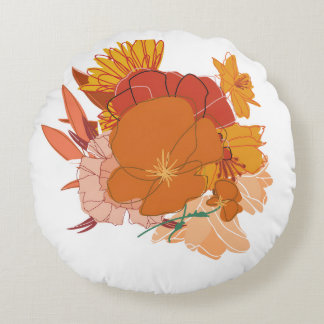 Oranje bankkussen rond kussen