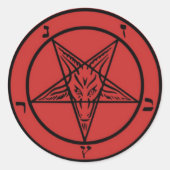 oranje baphometsticker ronde sticker (Voorkant)