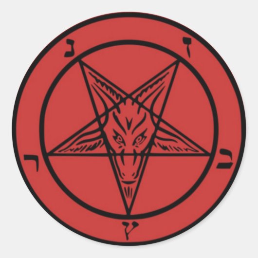 oranje baphometsticker ronde sticker (Voorkant)