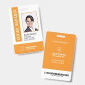 Oranje Barcode Personeel ID-badge Badge (Voor- en achterkant)