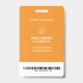 Oranje Barcode Personeel ID-badge Badge (Achterkant)