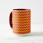 Oranje Barn Chevron Zigzag Pattern Mok (Voorkant links)