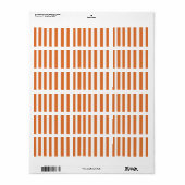 Oranje bars-etiketten etiket (Full Sheet)