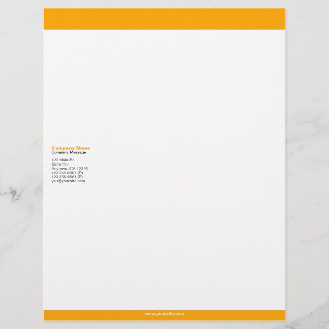 Oranje Bars Letterhead Custom Briefhoofd (Voorkant)