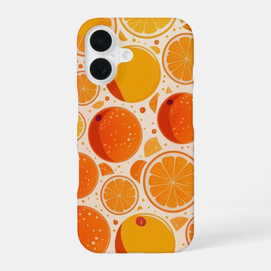 Oranje barst iPhone 16 hoesje (Achterkant)
