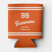 Oranje Baseball Custom Player Nummer & Team Naam Blikjeskoeler (Voorkant)
