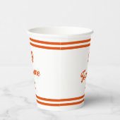 Oranje Baseball Custom Player Nummer & Team Naam Papieren Bekers (Rechts)