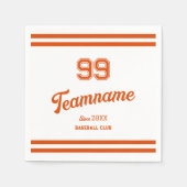 Oranje Baseball Custom Player Nummer & Team Naam Servet (Voorkant)
