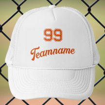 Oranje Baseball Custom Player Nummer & Team Naam