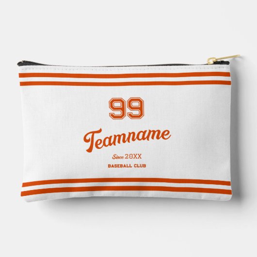 Oranje Baseball Custom Player Nummer & TeamName Etui (Achterkant)