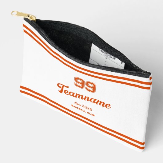 Oranje Baseball Custom Player Nummer & TeamName Etui (Open)