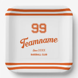 Oranje Baseball Custom Player Nummer & TeamName Papieren Bordje