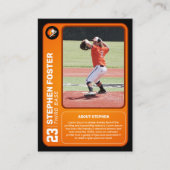 Oranje Baseball Trading Kaart Gift Honkbalspeler Contactkaartje (Voorkant)