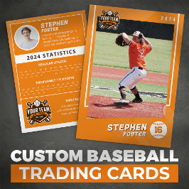 Oranje Baseball Trading Kaart Pro Baseball Player Contactkaartje