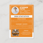 Oranje Baseball Trading Kaart Pro Baseball Player Contactkaartje (Achterkant)