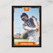 Oranje Baseball Trading Kaart - Spelersprofiel Contactkaartje (Voorkant)