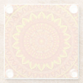 Oranje basis Mandala Glazen Onderzetter (Achterkant)