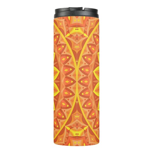 Oranje basis Mandala Thermosbeker (Achterkant)