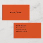 Oranje basisvisitekaartjes visitekaartje (Voorkant / Achterkant)