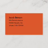 Oranje basisvisitekaartjes visitekaartje (Achterkant)