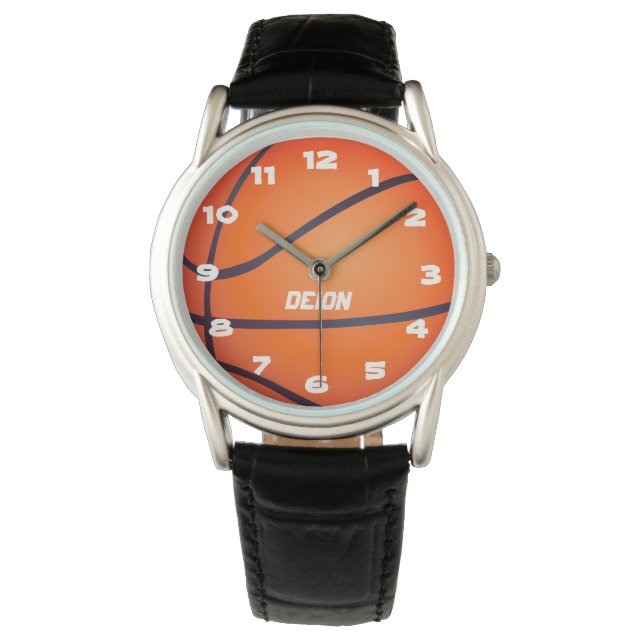 Oranje basketbal atletisch horloge (Voorkant)