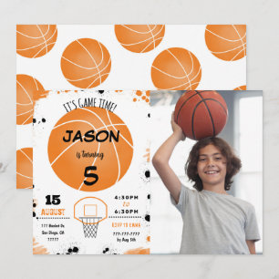 Oranje basketbal foto uitnodiging