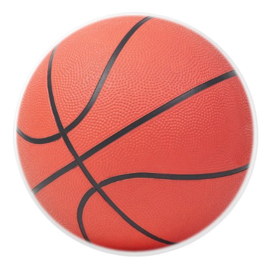 Oranje Basketbal Ontwerp Keramische Knop (Voorkant)