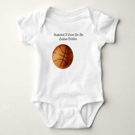 Oranje Basketbal Serieus Dribbelaar Logo, Romper (Voorkant)