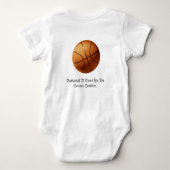 Oranje Basketbal Serieus Dribbelaar Logo, Romper (Achterkant)