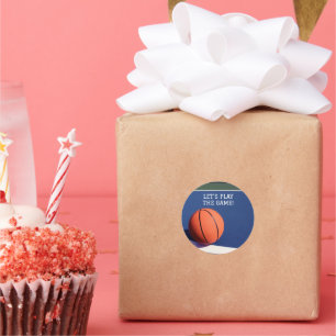 Oranje basketbal sport klassieke ronde sticker