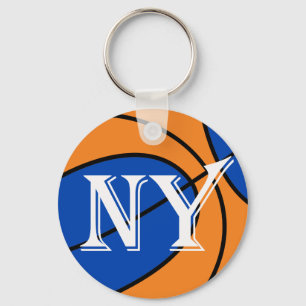 oranje basketbal voor de new york sleutelhanger