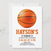 oranje basketbaljongen 5e verjaardagsfeestje kaart (Voorkant)