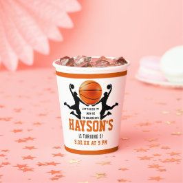 oranje basketbaljongen 5e verjaardagsfeestje papieren bekers