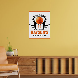 oranje basketbaljongen 5e verjaardagsfeestje poster