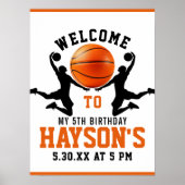 oranje basketbaljongen 5e verjaardagsfeestje poster (Voorkant)