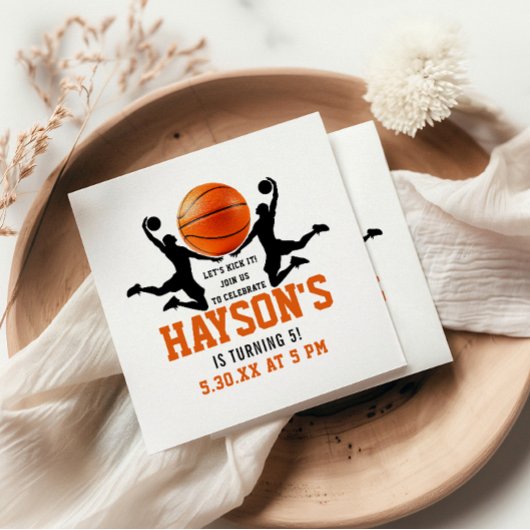 oranje basketbaljongen 5e verjaardagsfeestje servet