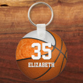 oranje basketbalkleuren sleutelhanger (Achterkant)