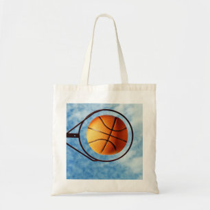 Oranje Basketball boven de ring, Tote Bag
